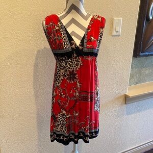NYC Red and Black Patterned Dress